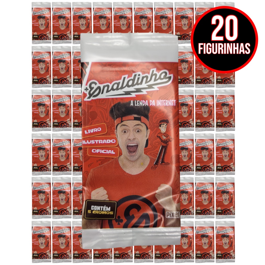 Pack com 20 Figurinhas do Álbum do Enaldinho (04 Envelopes) A Lenda Da Internet Youtuber