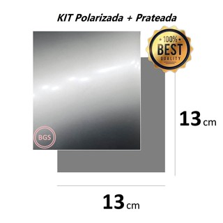 Kit De Películas Polarizada + Prateada 13x13cm P/ Displays