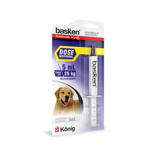 Basken Suspensão Plus5 König Vermífugo para Cães até 25 Kg - 5 mL em Oferta na Shopee