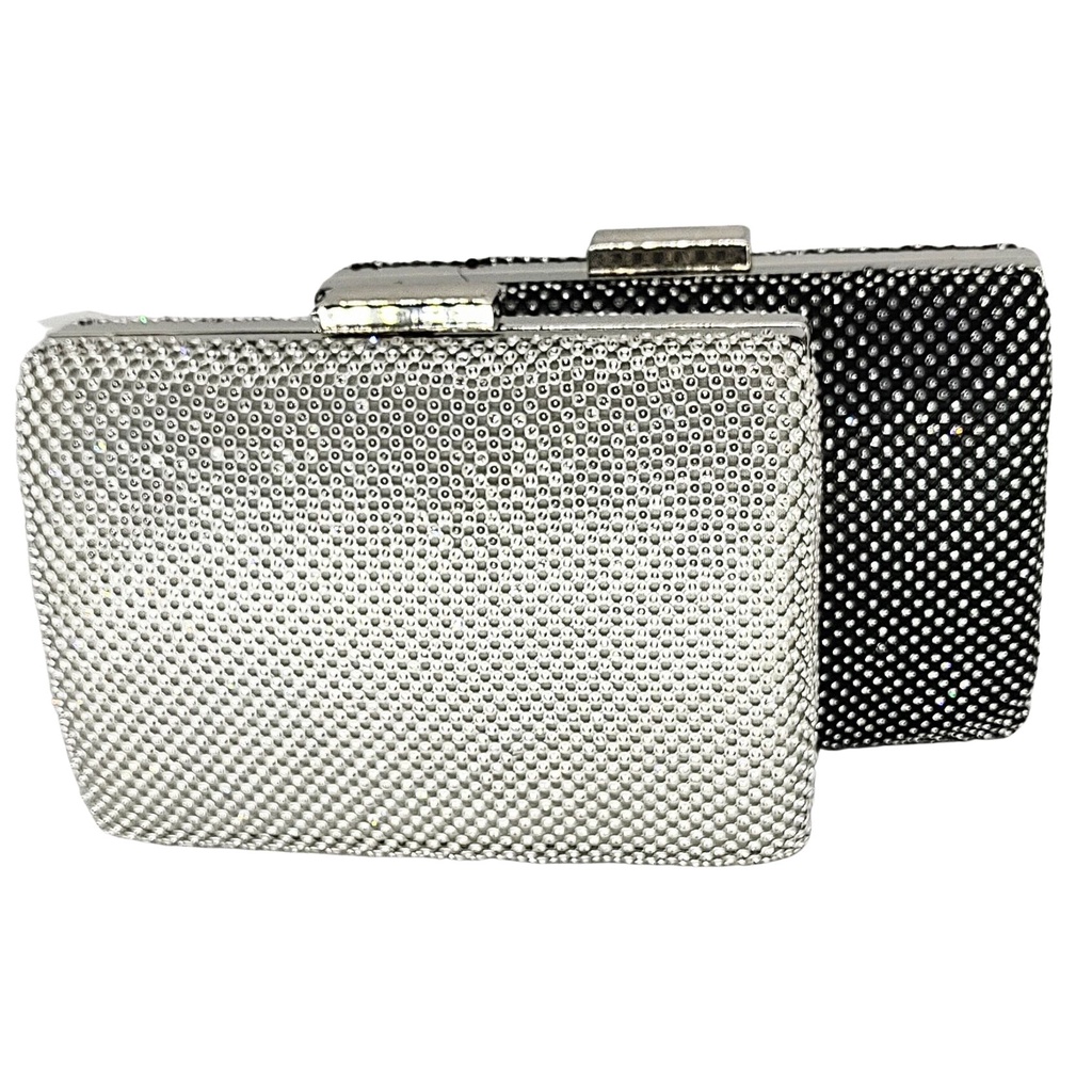 Bolsa clutch feminina prata strass de alça brilho festa luxo