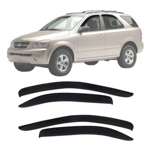 Calha de Chuva Defletor Kia Sorento até 2009 4 Portas Ecoflex
