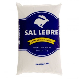 Sal Refinado Iodado Branco Lebre 1kg