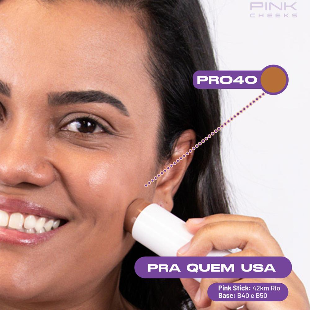 Detalhes do Pink Cheeks Pro Stick FPS 96 FPUVA 43 Pro40 Protetor Solar Facial com Cor 14g