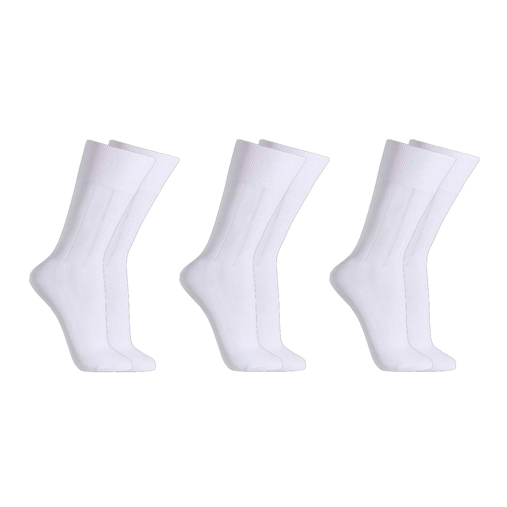 Kit C/3 Pares de Meias Sociais Microfibra - Branco em Oferta na Shopee