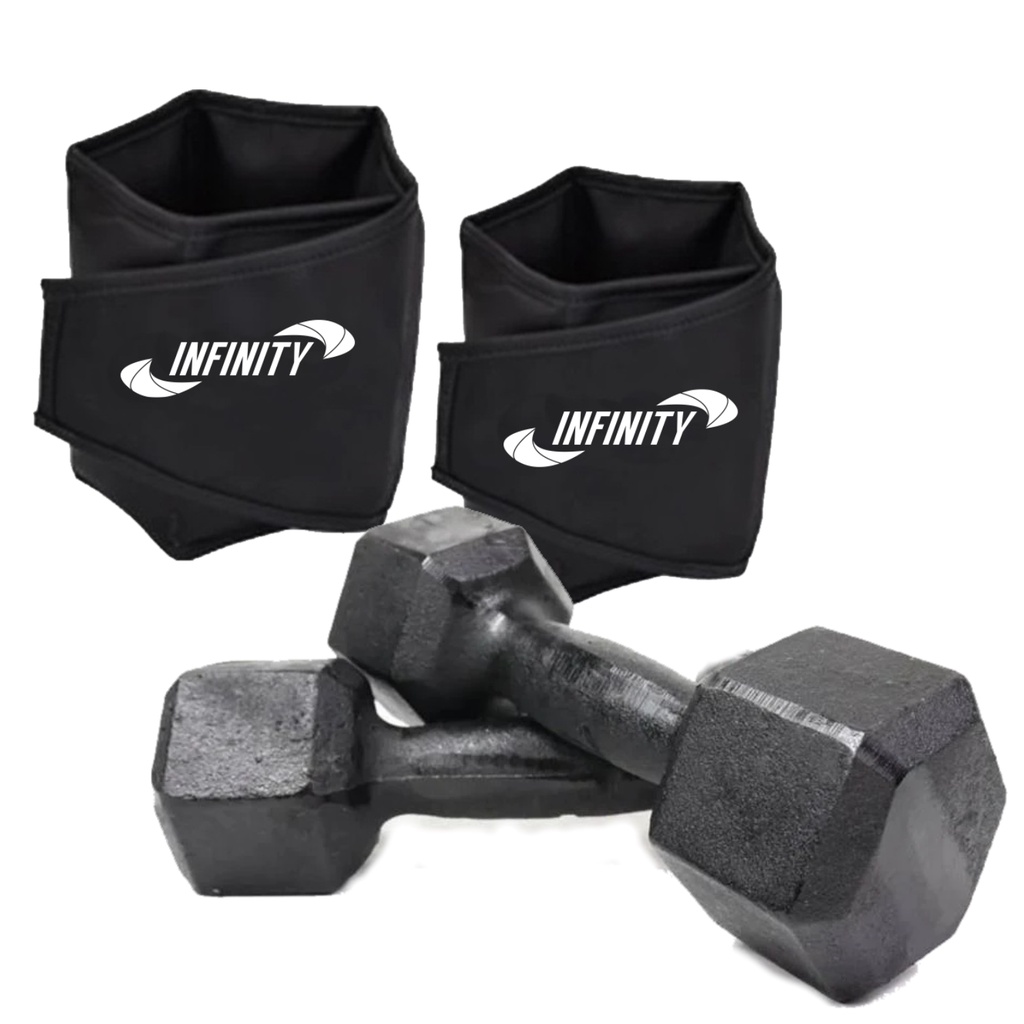 Kit Funcional Halter Sextavado 4 kg + Caneleira 4 kg para treino em casa em Oferta na Shopee