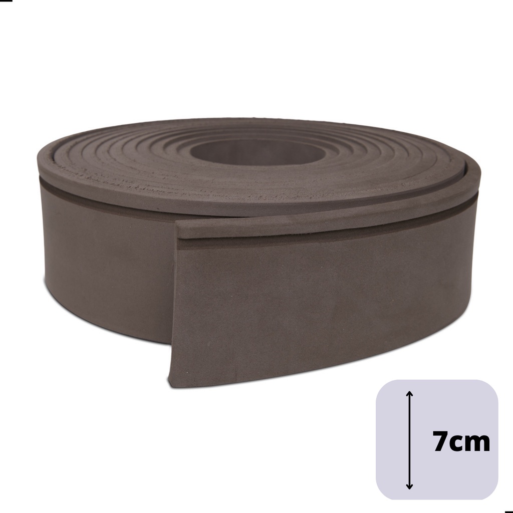 Rodapé Moldura 7cm 10mt Autocolante Eva Flexível 7c1-Marrom
