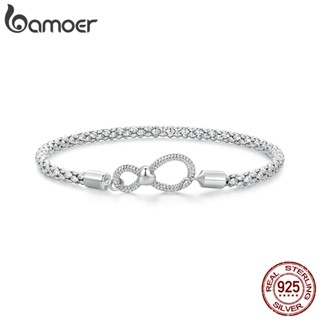BAMOER 925 Sterling Silver Infinity Bracelet Foundation Pulseira De Prata Infinita Cadeia De Moda Jóias Presentes Para Mulheres