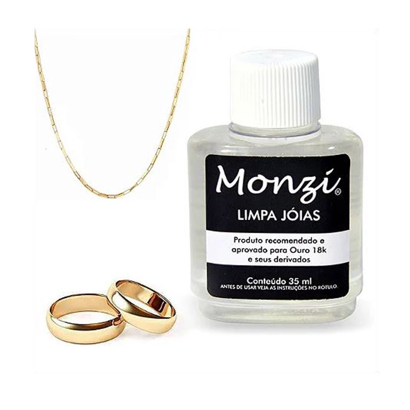 Limpa Jóias Ouro Monzi 35ml Original Liquido Limpador Jóias Verdadeiras em Oferta na Shopee