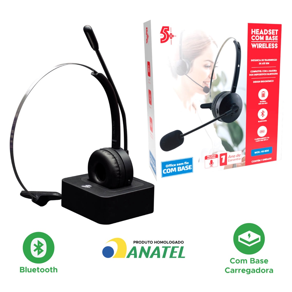 Fone Headset Home Office Telemarketing Callcenter - Sem Fio