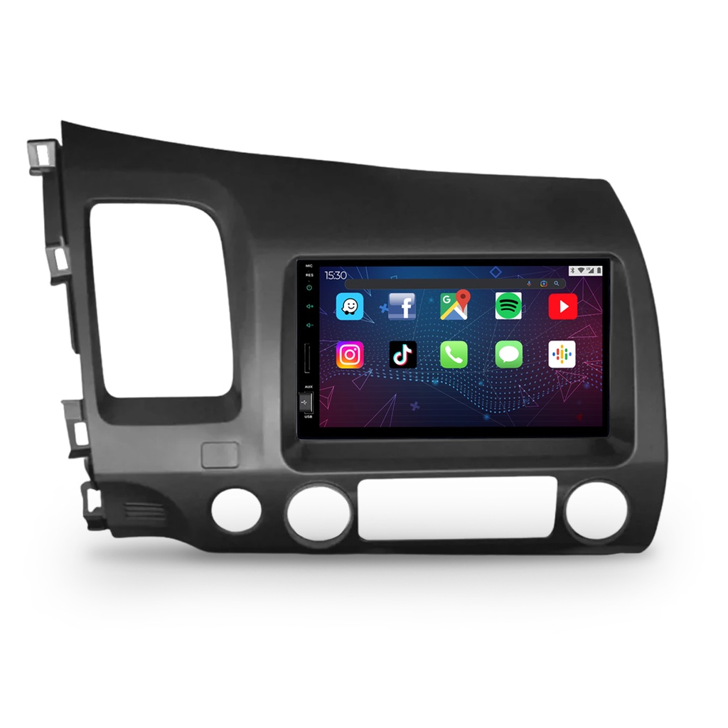 Kit Central Multimídia Tela 7 Polegadas + Câmera de Ré + Moldura 2 Din New Civic 2007 até 2011 em Oferta na Shopee