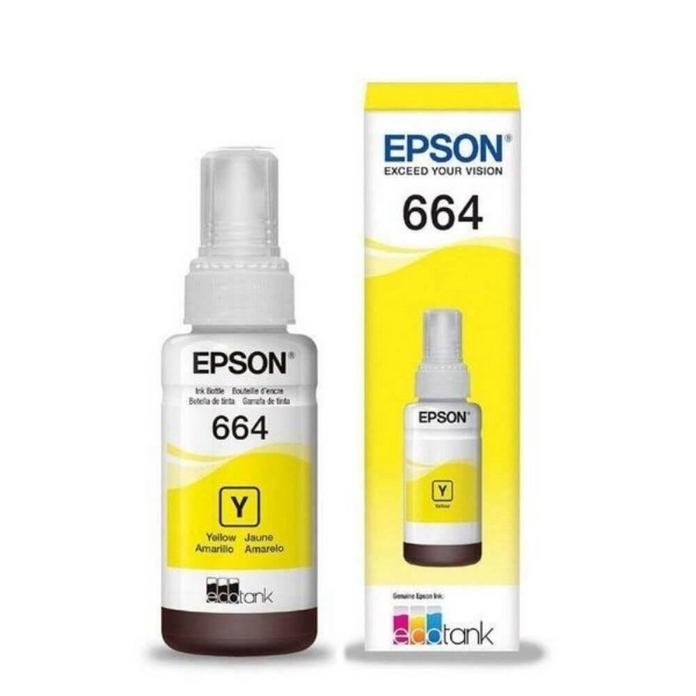 Refil De Tinta Original 664 Amarela 70 ML Para Uso Em Epson L 355 365 375 380 395 455 555 565 575