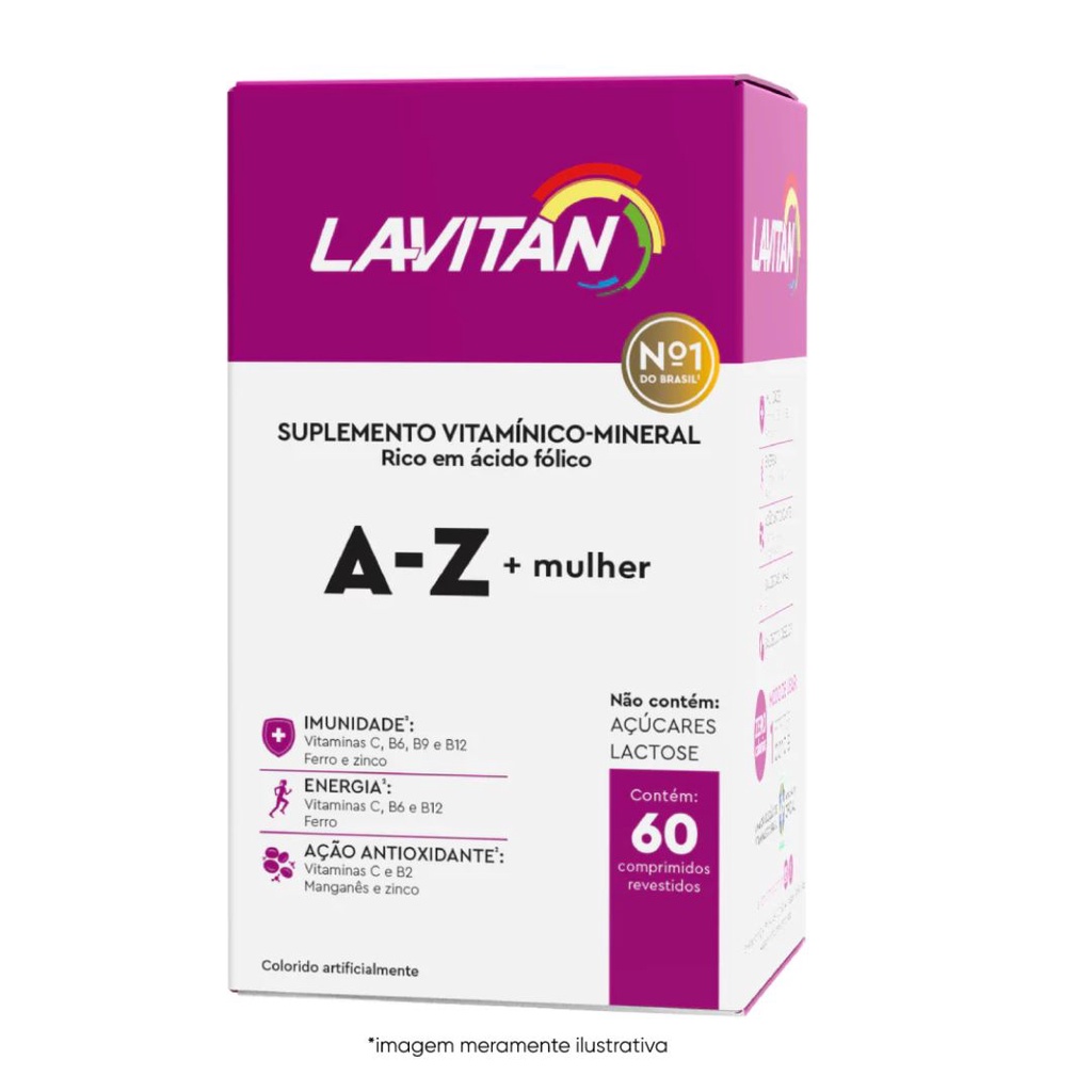 Lavitan AZ Mulher Cimed 60 Comprimidos Multivitamínico Feminino Original