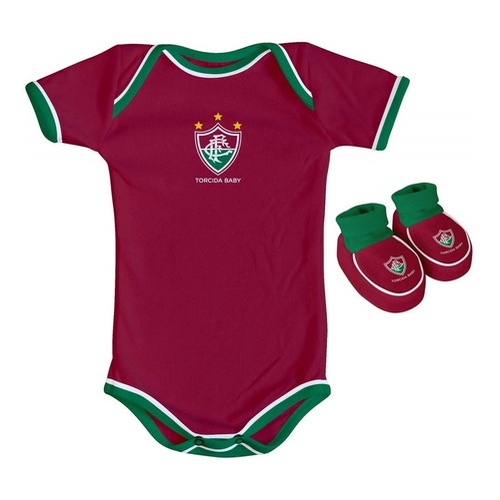 Body Fluminense Bebe + Pantufa Conjunto Oficial