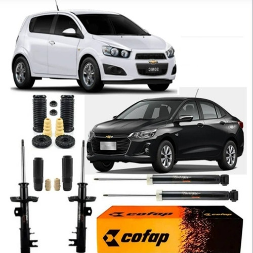 Kit Amortecedor Dianteiro Traseiro Onix Prisma Spin Sonic + Kit Coxim Batente Coifa em Oferta na Shopee