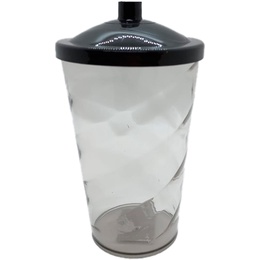 Copo Twister 400ml - Cristal Preto com Topo - 1 unidade - Rizzo em Oferta na Shopee