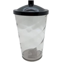 Copo Twister 400ml - Cristal Preto com Topo - 1 unidade - Rizzo