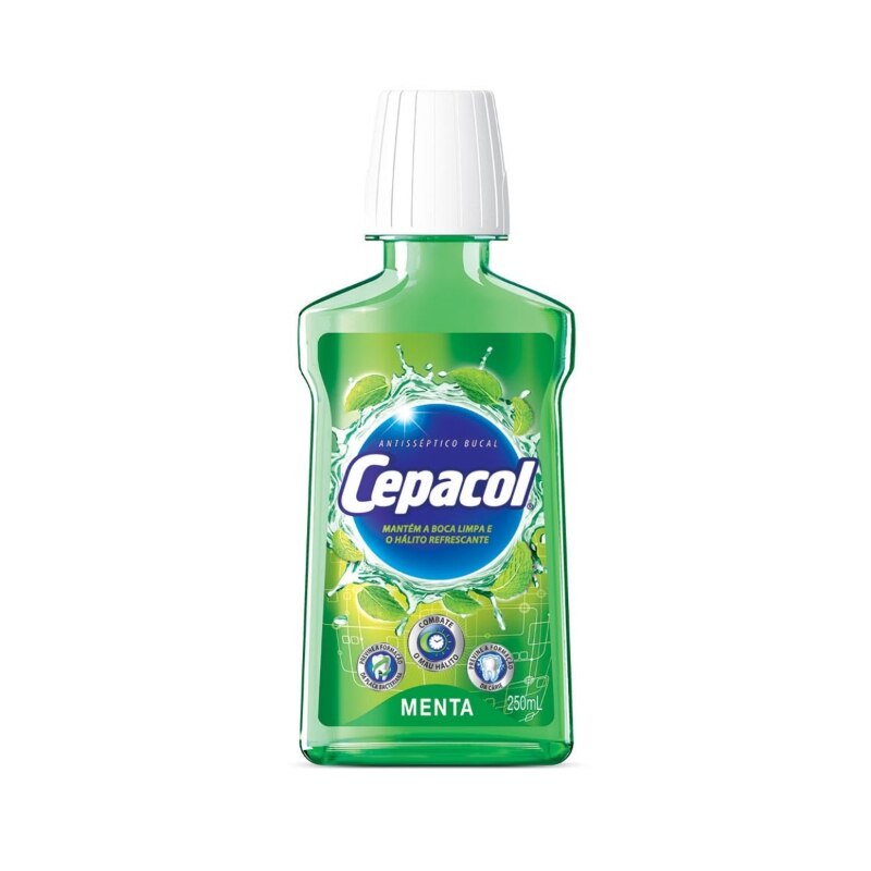 ENXAGUANTE ANTISSÉPTICO BUCAL CEPACOL MENTA COM 250ML