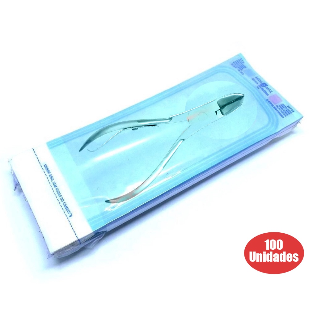 Envelope de Esterilização Autoclave Manicure Pedicure Descartável 9 x 23 100 Unidades