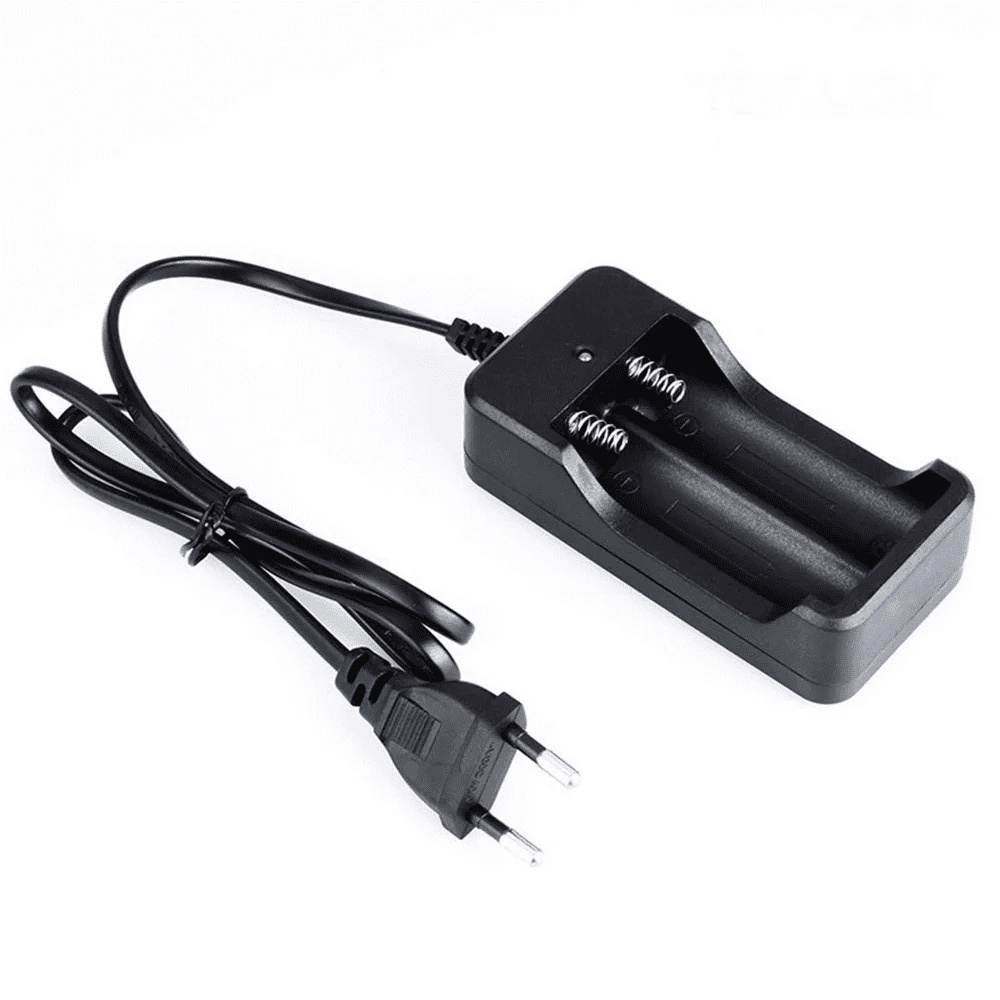 Carregador Duplo De Pilha E Bateria 4.2v Li-Ion 18650 Bivolt Lanternas Com Led Indicador LPJA02LUA