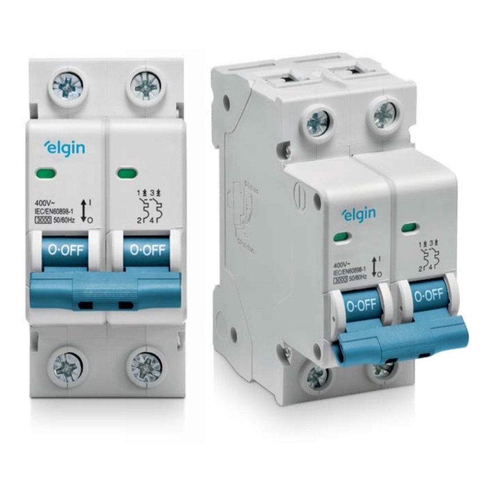 Disjuntor Bipolar Duplo Elgin 2 Polos 80a, 100a Amperes em Oferta na Shopee