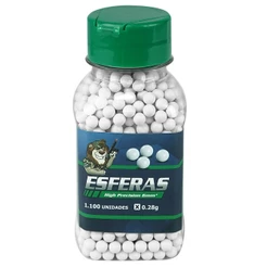 BBs Airsoft 0.28g Bolinhas Plasticas Leão 1100 Unidades Esferas 6mm