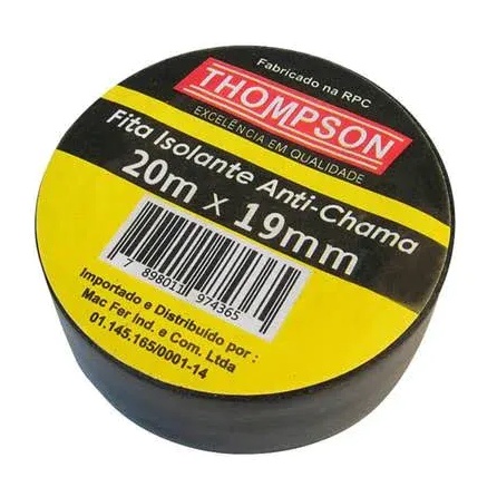 Fita Isolante Anti-Chama 20m x 19mm - Thompson em Oferta na Shopee