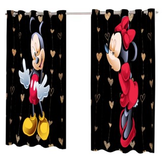 Cortina Personagens Infantil 2,40mx1,50m Mickey e Minie black red