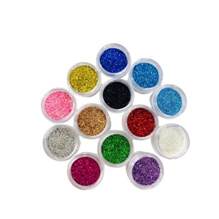 Kit Com 12 Cores Glitter Flocado Extra Fino - Decoração Unhas Nail Art