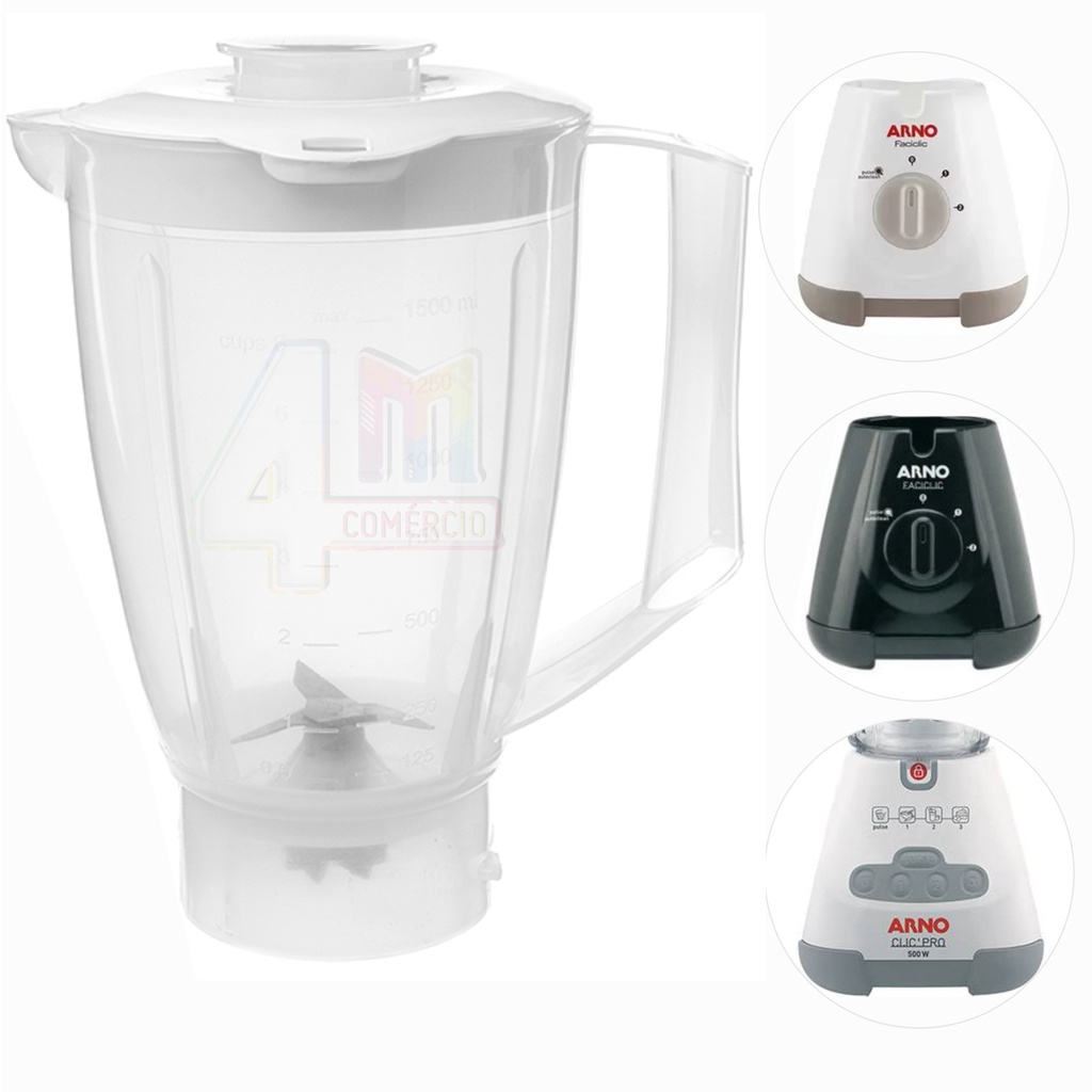 Copo Liquidificador Compatível Arno Faciclic / Juice / Clic Pro Encaixe Interno