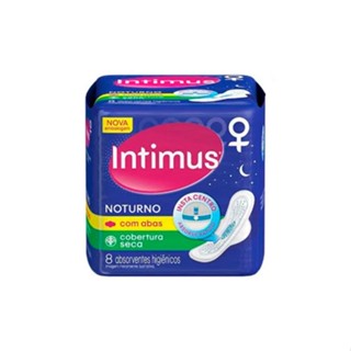Absorvente Noturno com Abas Intimus Cobertura Seca 8 Unidades