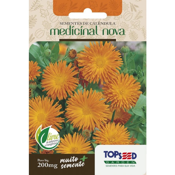 Sementes de Calêndula Medicinal Nova 200mg - Topseed Linha Tradicional