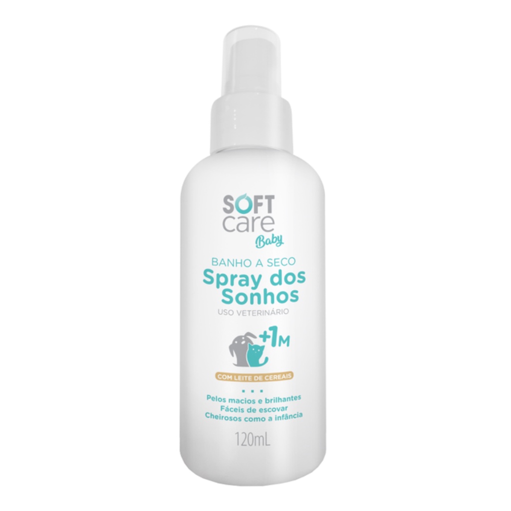 Soft Care Baby Banho a Seco 120ML Cães e Gatos Filhotes em Oferta na Shopee