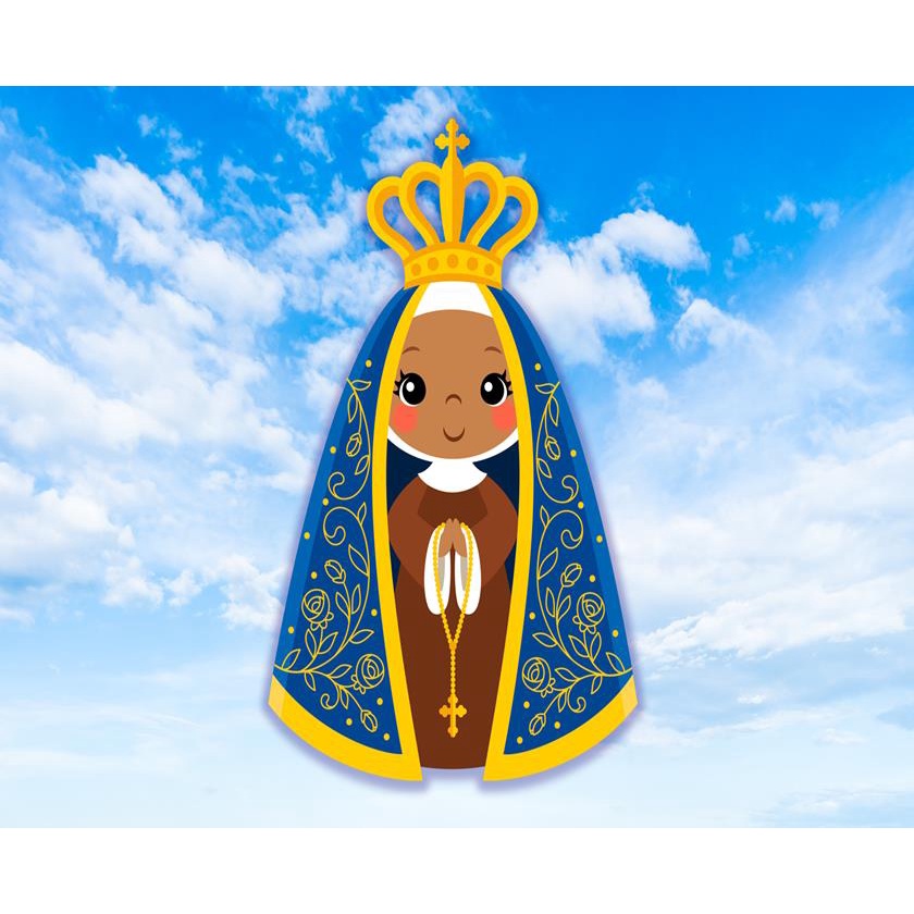 Painel Nossa Senhora Aparecida Infantil 1.00m X 0.65cm LONA