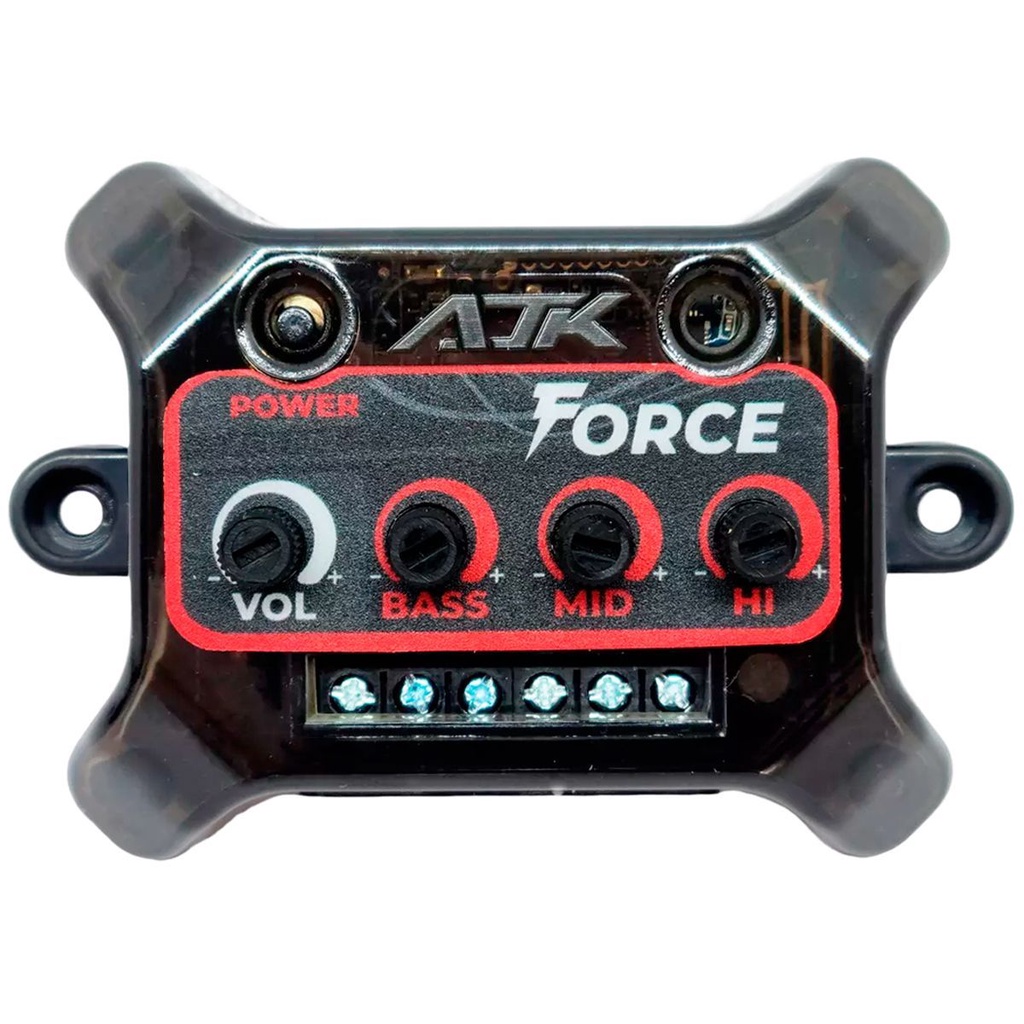 Player Force AJK Para Caixas bob 2 vias 50w RMS Amplificado Sistema antirruído Equalizador Bluetooth 12v Som Automotivo