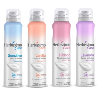 Kit 4 itens - Desodorante Aerossol Antitranspirante Herbíssimo Care | Fragrâncias variadas em Oferta na Shopee