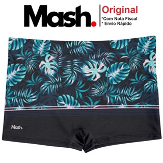Sunga Mash Boxer Box Forrada Estampa Floral com Cordao de Regulagem Masculina FPS 50+ Moda Praia