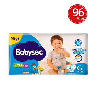 Kit Fralda Descartável Babysec Galinha Pintadinha Ultrasec Mega G 32 Tiras - 3 Unidades