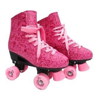 Patins Roller Estilo New – Rosa - Tamanho 34