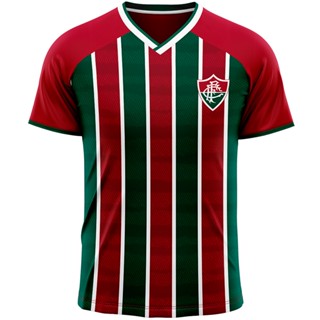 Camiseta Fluminense Listrada Clássica Dry Masculina