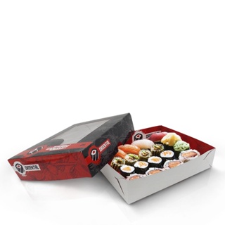 Caixa Embalagem Sushi Delivery Clássico G  pct com 50 und em Oferta na Shopee