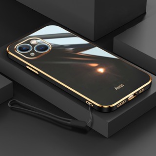 Capinah IPhone 13/13 Mini/13 pro/13 Pro Max/XR/14/14 Max/ Pro Max Wite Lanyard 6D Borda Reta Galvanizada Protecti