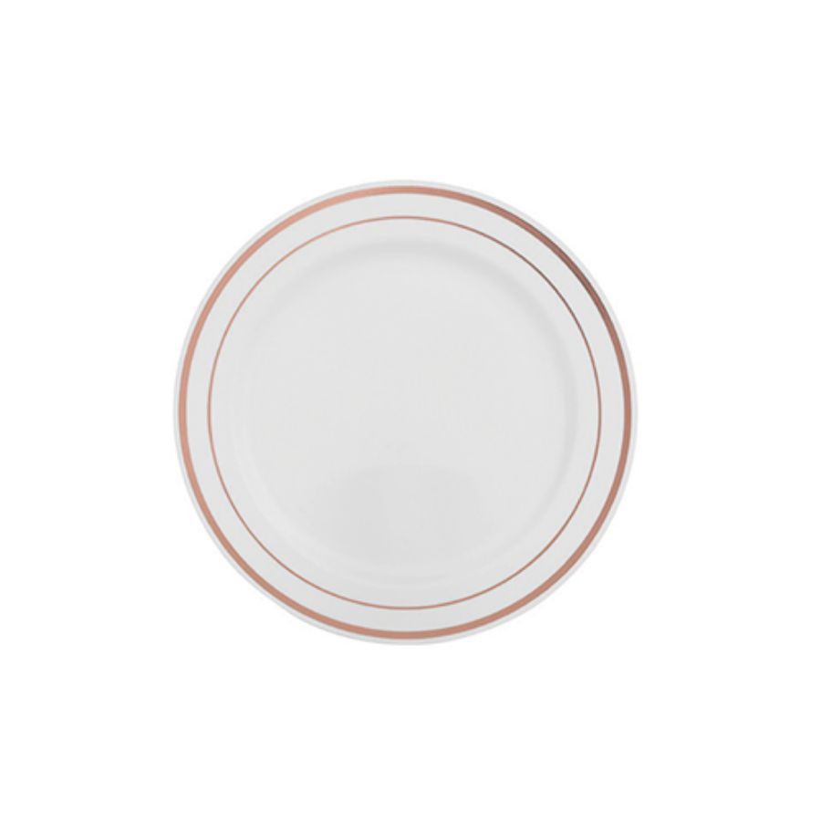 Prato Refeição Borda Rose - 6 unidades - Silver Festas em Oferta na Shopee