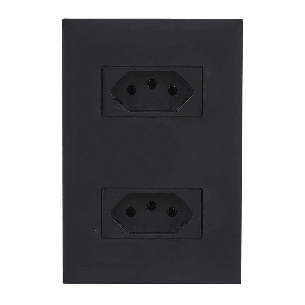 Conjunto 2 Tomadas Horizontal 4x2 Black Satin 20a Recta BLux - Home Appliances