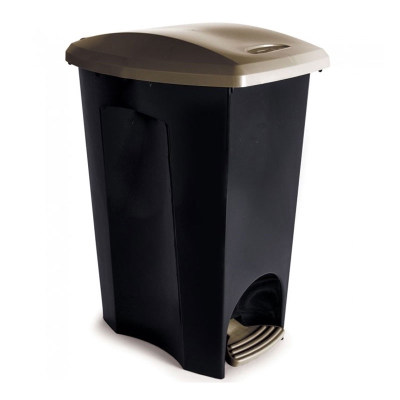 Cesto de lixo plástico Preto com pedal 3497 50 Litros Plasutil - Home & Living