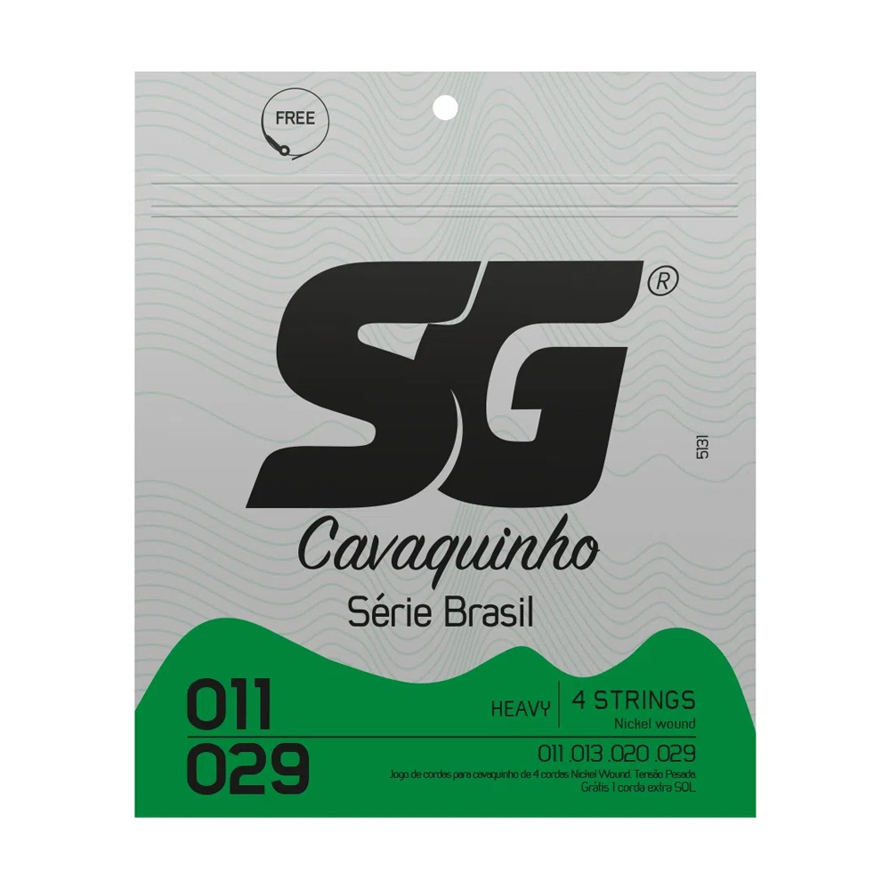 Encordoamento Cavaquinho Niquel SG 011 com Bolinha Tensão Alta