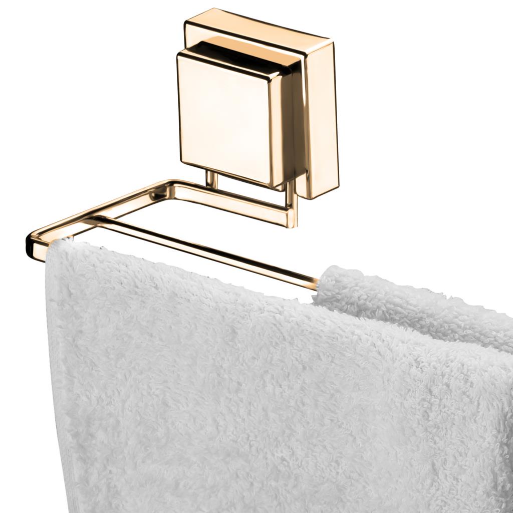 Detalhes do Suporte Banheiro Porta Toalha Toalheiro De Banho Duplo Com Ventosa Sem Furo Dourado Future