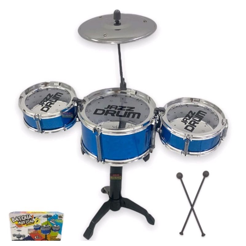 Mini Bateria Musical Brinquedo Educativo interativo Crianças Bebes Infantil Menino Menina Tambores Rock Prato