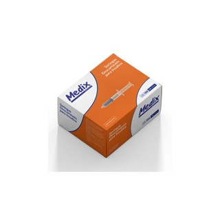 Seringa 1ml Insulina Descartável Sem Agulha Medix - 100 unid