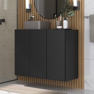 Gabinete Banheiro 3 Portas Suspenso 90cm Multimóveis V5029 em Oferta na Shopee