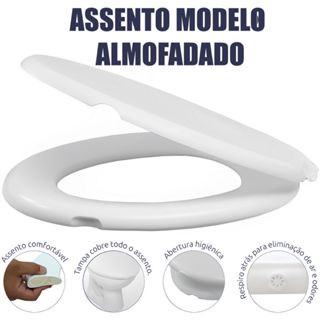 Assento Sanitário Almofadado Branco Para Vaso Universal